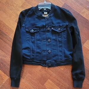 Levi's Black Jean Jacket with Cropped Design